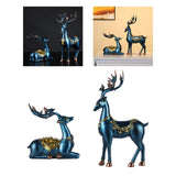 Maxbell 2x Deer Figurines Reindeer Sculptures Ornament Animal Couple Elk Statues