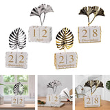 Maxbell Perpetual Calendar Date Display Exquisite for Decoration Table Top Ginkgo Leaf Silver