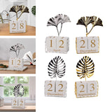Maxbell Perpetual Calendar Date Display Exquisite for Decoration Table Top Ginkgo Leaf Silver