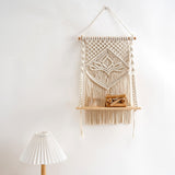 Maxbell Macrame Wall Hanging Shelf Floating Shelf Boho for Bedroom Living Room