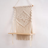 Maxbell Macrame Wall Hanging Shelf Floating Shelf Boho for Bedroom Living Room