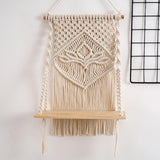 Maxbell Macrame Wall Hanging Shelf Floating Shelf Boho for Bedroom Living Room