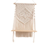 Maxbell Macrame Wall Hanging Shelf Floating Shelf Boho for Bedroom Living Room