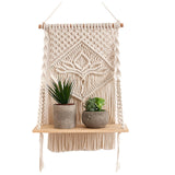 Maxbell Macrame Wall Hanging Shelf Floating Shelf Boho for Bedroom Living Room