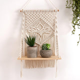 Maxbell Macrame Wall Hanging Shelf Floating Shelf Boho for Bedroom Living Room