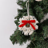 Maxbell Hand Woven Snowflake Ornament Red Bowknot New Year Christmas Boho Decor