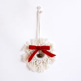 Maxbell Hand Woven Snowflake Ornament Red Bowknot New Year Christmas Boho Decor