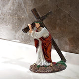 Maxbell Religious Jesus Statue Figurine Holy Crosses for Living Room Decor Ornament