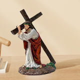 Maxbell Religious Jesus Statue Figurine Holy Crosses for Living Room Decor Ornament