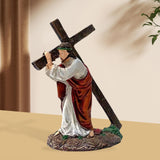 Maxbell Religious Jesus Statue Figurine Holy Crosses for Living Room Decor Ornament