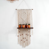 Maxbell Boho Wall Shelf Macrame Wall Decor Woven Rope Home Decor Bedroom Plant