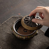 Maxbell Incense Coil Burner Incense Cones Holder Accents Glaze Decorative Censer