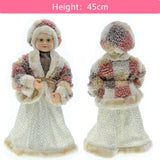 Maxbell Santa Figurine Standing Santa Doll Toy Christmas Ornaments for Collection StyleM