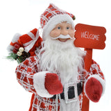 Maxbell Santa Figurine Standing Santa Doll Toy Christmas Ornaments for Collection StyleN