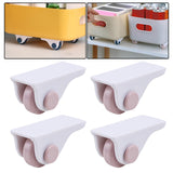 Maxbell 4x Mini Self Adhesive Caster Wheels Roller Sticky for Furniture Storage Box pink