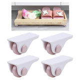 Maxbell 4x Mini Self Adhesive Caster Wheels Roller Sticky for Furniture Storage Box pink