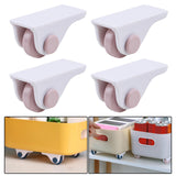 Maxbell 4x Mini Self Adhesive Caster Wheels Roller Sticky for Furniture Storage Box pink