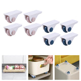 Maxbell 4x Mini Self Adhesive Caster Wheels Roller Sticky for Furniture Storage Box pink