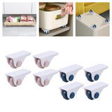 Maxbell 4x Mini Self Adhesive Caster Wheels Roller Sticky for Furniture Storage Box pink