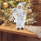 Maxbell Standing Santa Doll Christmas Figure Toy Ornament for Holiday Decoration