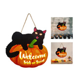 Maxbell Hanging Sign Door Hanger Wood Pumpkin for House Garage Wall Decoration StyleA