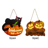 Maxbell Hanging Sign Door Hanger Wood Pumpkin for House Garage Wall Decoration StyleA
