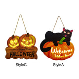 Maxbell Hanging Sign Door Hanger Wood Pumpkin for House Garage Wall Decoration StyleA
