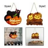 Maxbell Hanging Sign Door Hanger Wood Pumpkin for House Garage Wall Decoration StyleA