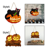 Maxbell Hanging Sign Door Hanger Wood Pumpkin for House Garage Wall Decoration StyleA