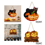 Maxbell Hanging Sign Door Hanger Wood Pumpkin for House Garage Wall Decoration StyleA