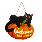 Maxbell Hanging Sign Door Hanger Wood Pumpkin for House Garage Wall Decoration StyleA