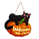 Maxbell Hanging Sign Door Hanger Wood Pumpkin for House Garage Wall Decoration StyleA