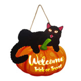 Maxbell Hanging Sign Door Hanger Wood Pumpkin for House Garage Wall Decoration StyleA