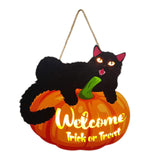 Maxbell Hanging Sign Door Hanger Wood Pumpkin for House Garage Wall Decoration StyleA