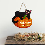 Maxbell Hanging Sign Door Hanger Wood Pumpkin for House Garage Wall Decoration StyleA