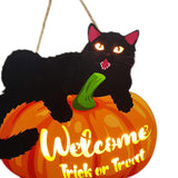 Maxbell Hanging Sign Door Hanger Wood Pumpkin for House Garage Wall Decoration StyleA