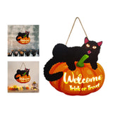 Maxbell Hanging Sign Door Hanger Wood Pumpkin for House Garage Wall Decoration StyleA