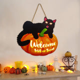 Maxbell Hanging Sign Door Hanger Wood Pumpkin for House Garage Wall Decoration StyleA