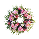 Maxbell 40cm Door Front Wreath Rose Artificial Flowers Garland Indoor Outdoor Home