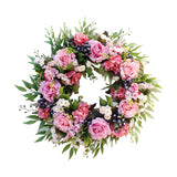 Maxbell 40cm Door Front Wreath Rose Artificial Flowers Garland Indoor Outdoor Home