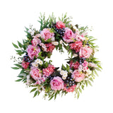 Maxbell 40cm Door Front Wreath Rose Artificial Flowers Garland Indoor Outdoor Home