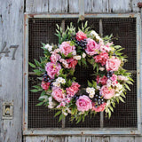 Maxbell 40cm Door Front Wreath Rose Artificial Flowers Garland Indoor Outdoor Home