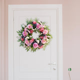Maxbell 40cm Door Front Wreath Rose Artificial Flowers Garland Indoor Outdoor Home