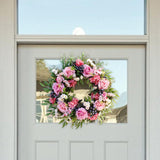 Maxbell 40cm Door Front Wreath Rose Artificial Flowers Garland Indoor Outdoor Home