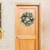Maxbell 16 inch Fall Pumpkin Wreath with Green Leaves for Home Wall Door