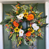 Maxbell Artificial Flower Wreath 15.7inch Floral Wreath for Holiday Home Decoration