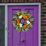 Maxbell Artificial Flower Wreath 15.7inch Floral Wreath for Holiday Home Decoration