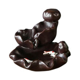 Maxbell Backflow Incense Burner Incense Cone Holder Zen Ceramic Censer Decor Black