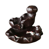 Maxbell Backflow Incense Burner Incense Cone Holder Zen Ceramic Censer Decor Black