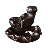 Maxbell Backflow Incense Burner Incense Cone Holder Zen Ceramic Censer Decor Black